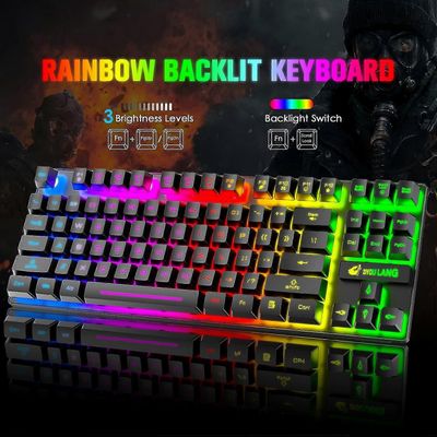 T87 langaton näppäimistö ja hiirisarja 87-näppäin mekaaninen sense-näppäimistö pelihiiri Rgb ladattava multimedia-PC-tietokoneen näppäimistö