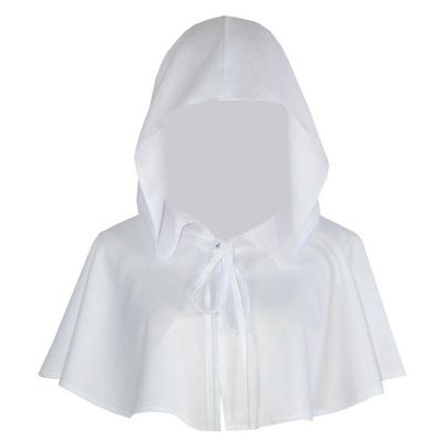 Handuo Børn Hætteklædte Kappe Halloween Cosutme Cape Cosplay hvid