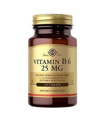 Solgar B6-vitamiini - 25 mg (100 tablettia)