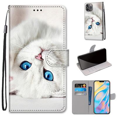 Foxdock Etui til iphone 12 Pro White Cat Mobile Taske