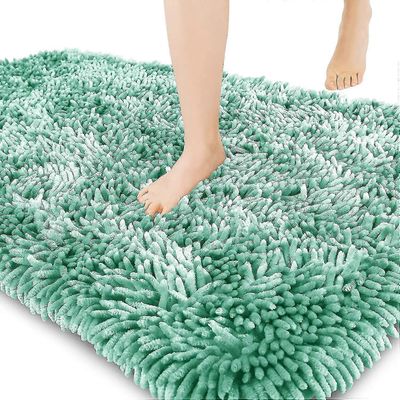 Premium kylpyhuonematto liukumaton pörröinen kylpymatto, uskomattoman pehmeä mukava, erittäin paksu Vihreä 30x50cm