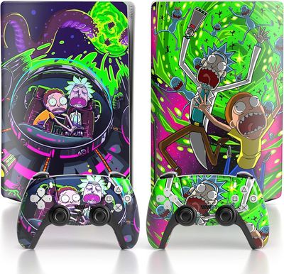 Heytea PS 5 Skin Disc Edition animekonsoli ja ohjain vinyylitarra, kestävä, naarmuuntumaton, tarkasti linjassa, yhteensopiva Play-Station 5: n kanssa