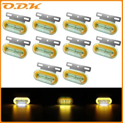 Eccpp 10X 24V 24 LED bil lastbil sidemarkeringslys Eksterne lys Signalindikator Lampe Advarsel Baglygte 3 tilstande Trailer Lastbil CHINA