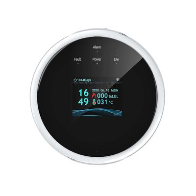 Wifi-kaasuvuotojen tunnistin ja palohälytys Lcd-näyttö Seinälle asennettu sovellusohjaus Älykäs Wi-Fi-maakaasu / Lpg Tester Metaanihälytys buzzler ...