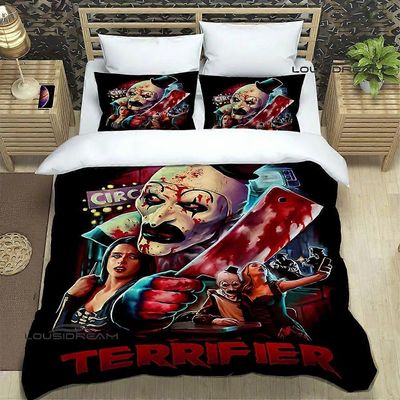 a2113 Lakanat Kauhistuttavampi kauhupainettu Vuodevaatteet Vuodevaatteet Hienot vuodetarvikesetti Pussilakana Sängynpeittosetti Vuodevaatteet Ylell...