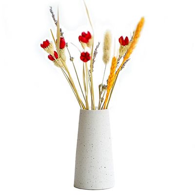 Keramisk vase i europæisk stil, grov keramisk tørret blomstervase D-Hvid