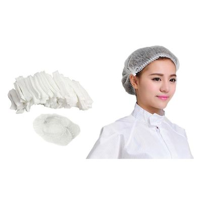 100pcs Engangs hår hoved dækker netto bouffant støvtætte Anti Støv Caps Åndbar Shower Badehatte Køkken Industrial Hvid