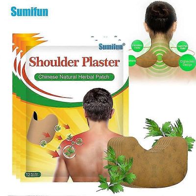 Olex 12/24/36kpl Koiruoho olkapää Kivunlievityslaastari Moxibustion Itsekuumeneva St 12kpl 1 pussissa