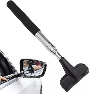 Tianzun Bil bakspeil vindusvisker, uttrekkbar auto speil Squeegee renere, bil vindu Squeegee For regnfull tåkete vær Svart