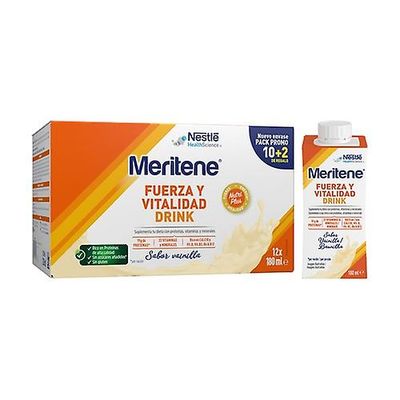 Meritene strength and vitality drink vanilla 12 units of 180ml