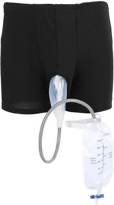 Virtsankeräyspussi, uudelleenkäytettävä silikoni urospuolinen virtsasuppilo pissapidike, puettava virtsapussi inkontinenc