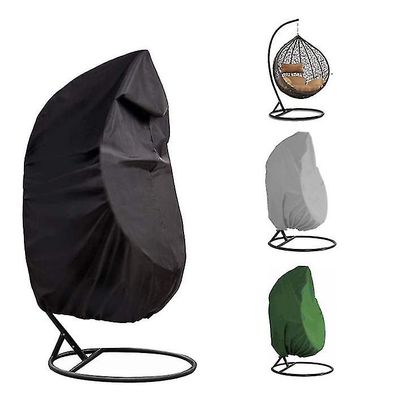 Coosilo Udendørs swing stol æggeskal cover, Rattan Swing Cover, støvtæt og regntæt grå 190x115cm
