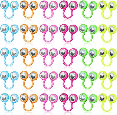 30stk Eye Finger Dukker Finger Ringer Store øyne Finger Toy Puppets Nyhet Wiggly Eyeball Rings Party Leker For Kids Party Favor Supplies Tilfeldig ...