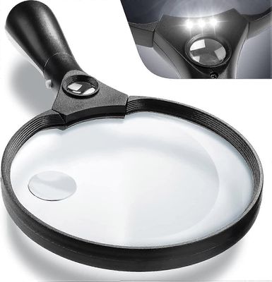 Erittäin suuri LED-kädessä pidettävä suurennuslasi valolla - 2x 4x 25x linssizoomaus kevyt särkymätön suurennuslasi-eyzi