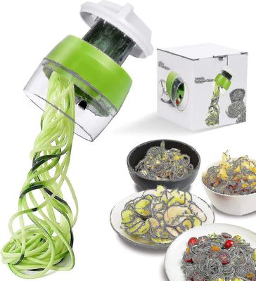 Håndholdt Spiralizer vegetabilsk frugt pålægsmaskine 4 I 1 justerbar spiral rivejern Cutter salat værktøjer Zucchini Noodle Spaghetti Maker