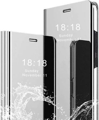 Telefon sag Slim Clear View Vindue Flip Ultra Slim Bookstyle Cover til Samsung Galaxy Note 10 Pro Sølvfarvede