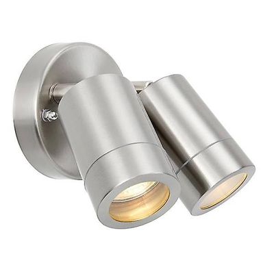 Saxby Lighting (Poole) Atlantis 2 Light Udendørs Coastal Spotlight Marine Grade børstet rustfrit stål, Glas IP65, GU10