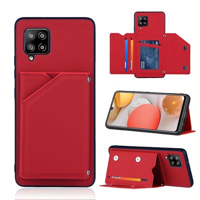 Gangxun Sag til Samsung Galaxy A42 5g Vintage Cuir Cover Læderetui Kofanger - Rouge
