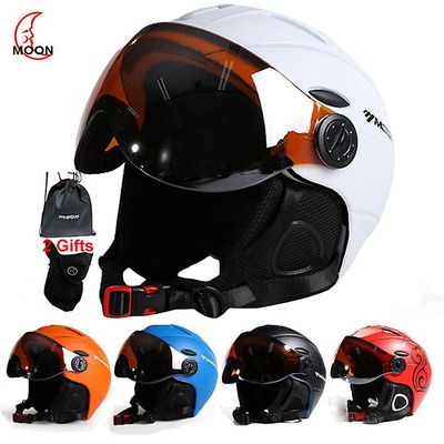 Moon Professional Halv-dækket Ski Hjelm Integreret støbt Sports Man Kvinder Snow Skiløb Snowboard hjelme med beskyttelsesbriller Cover Orange M(55-...