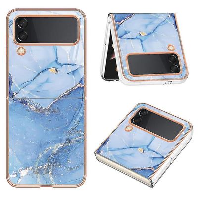 Yhteensopiva Samsung Galaxy Z Flip4 -kotelon kanssa Kevyt tyylikäs kiiltävä iskunkestävä suojaava kestävä Tpu-suojus Sininen