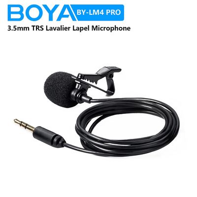 Boya By-lm4 Pro 3.5mm Trs Lavalier revers mikrofon til By-wm4 Pro / wm8 Pro Dslr-kameraer Smartphone Vlog-optagelse Live Streaming