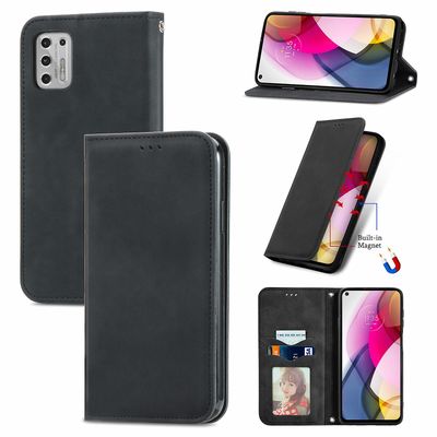 Gangxun Case Til Motorola Moto G Stylus 2021 Magnetisk lukning Læder Tegnebog Cover Housse Etui Shockproof - Sort