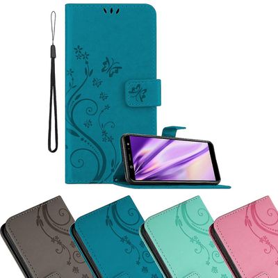 etui for Samsung Galaxy A6 2018 sammenleggbar telefonveske - deksel - med stativfunksjon og kortskuff Turkis