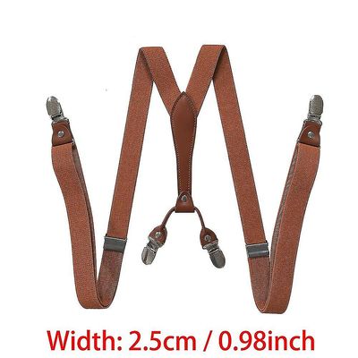 Raskaat suurikokoiset työhenkselit miehille 5cm/2 tuumaa leveä x selkä 4 vahvalla pidikkeellä säädettävät joustavat housuntuet hihnat 2.5cm rusketus