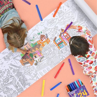 10m tegnepapir Barn DIY graffiti tema scene maleri fargelegging papirrull for barn læring utdanning leketøy aktiviteter gave 10M dyr