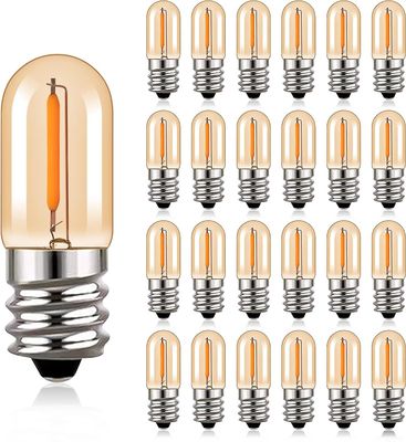 Tinor LED-lamppu E14, T16 0.6w vintage Edison ruuvilamppu yövalo lämmin valkoinen 2200k, himmennettävä, pakkaus 25 kpl