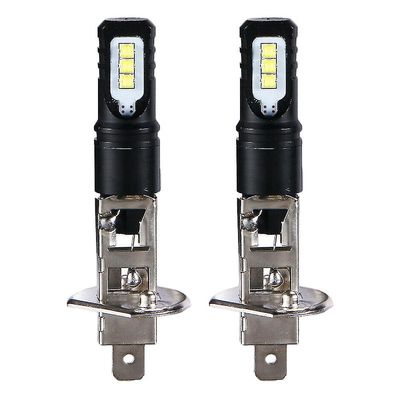 2x H1 6000k Super Bright Hvit 6000lm Drl Led FrontlysSett Fjernlys