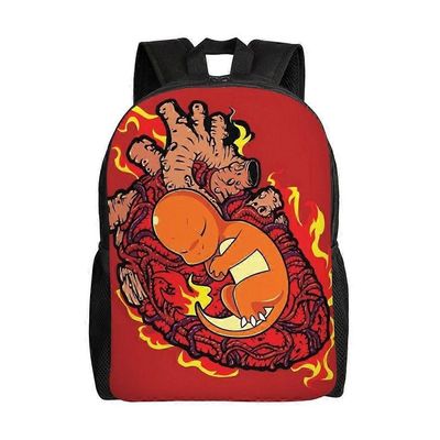 Charmander Monipuolinen Reppu Pestävä rento tyyli Koulun opiskelijareppu Trendikäs Oxford Kangas Tietokonelaukku Unisex-hjka4015