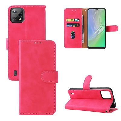 Etui til Blackview A55 Cover Premium læder med kortholder Flip Folio magnetisk etui etui - sort Pink