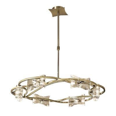 Inspired Lighting Kromo Teleskopisk Semi Flush 6 Light G9 Runde, Antique Messing