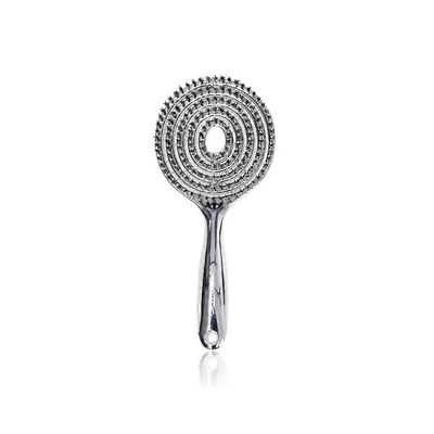 Galvanoitu ontto pyöreä harjasharja, antistaattinen hierontaharja, vähentää lämpöä Hopea