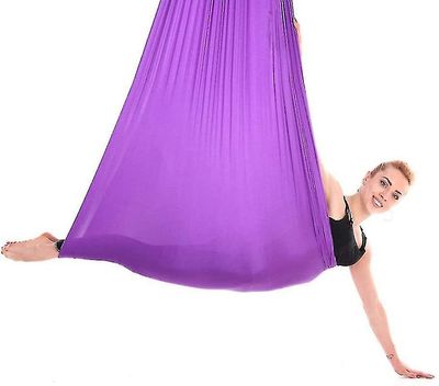 Exia Aerial Yoga Terapi Gyngestativ Hængekøje Kit til fleksibilitet Smertelindring Lilla 150*280CM