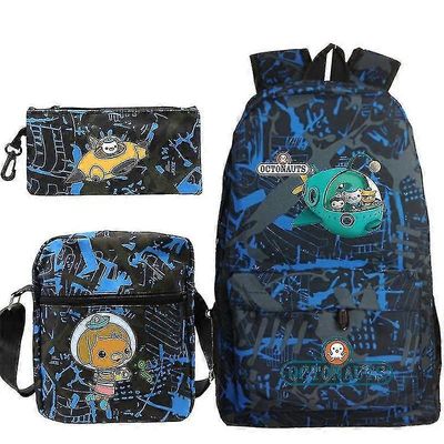 3kpl / aseta Octonauts-koululaukku Anime painettu satchel-reppu lyijykynäpussilla Messenger Bag