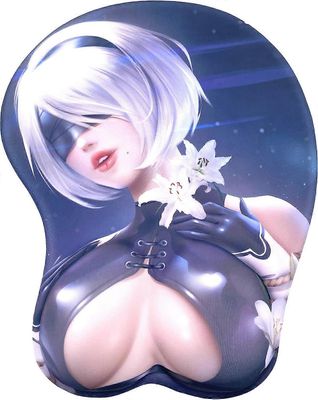 LINCMAN 2B Nier Automata Impact Anime -hiirimatot rannetuella Pelaaminen 3D-tuki suojaa rannetietokoneen hiirimattoja Hiirimatot-009