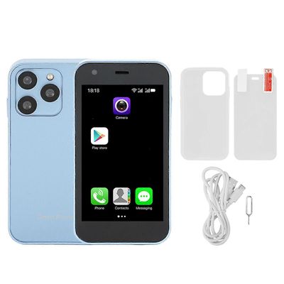 XS15 Mini sininen älypuhelin 3 tuumaa WiFi 2 Gt 16 Gt 3D-lasi ohut HD-kamera Dual SIM -älypuhelin