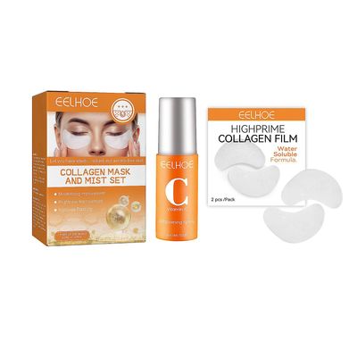 Eelhoe Kollagen Eye Mask Spray Set Anti-aldring Restrukturering Anti-rynke Anti-aldring Kollagen fuktighetsgivende 1 stk.