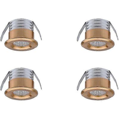 4 kpl upotettuja mini-LED-kohdevaloja, 3 W, lämmin valkoinen kulta