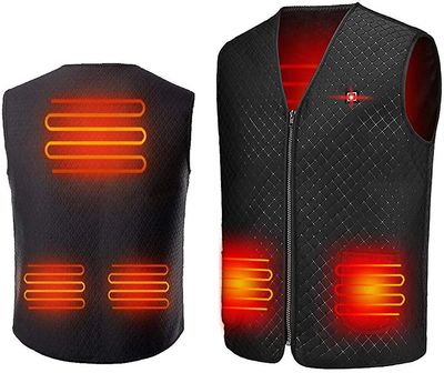 Xqday Opvarmet vest mænd elektrisk varm vest med justerbar temperaturkontrol til motorcykel, power bank opladning usb opvarmet jakke til kvinder mæ...