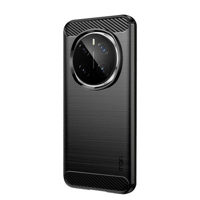 Honor Magic7 Pro 5G MOFI lempeys -sarjan harjattu tekstuuri hiilikuitu pehmeä TPU-kotelo - musta Monivärinen Black