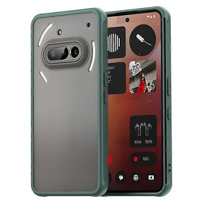 Yhteensopiva Nothing Phone (3a) -kotelon pudotustiiviissä turvatyynyissä himmeä läpikuultava PC + TPU-puhelimen takakansi Vihreä