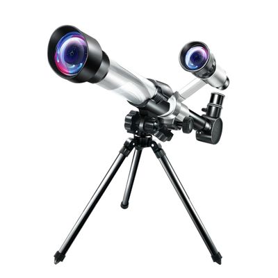 Kuankuanbao Astronomi Teleskop for barn og voksne 50mm refraktor med Finder Scope &; Stativ Sølv