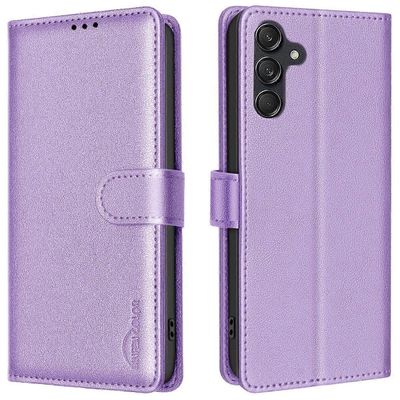 BINFEN COLOR BF32 Samsung Galaxy A36 5G nahkakotelo lompakko RFID estää puhelimen kansi - violetti Monivärinen Purple