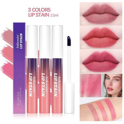 unbrand Peel Off Lip Stain Tattoo, erittäin pigmenttinen Peel Off Liner Pitkäkestoinen siirtosuojattu Kuori pois huulten sävytahra 3 kpl