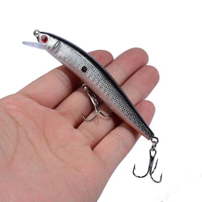 Unbrand 1pcs Minnow Fiskeri Lure 95mm 8g Flydende Hard Bait Wobbler Jig Bait Crankbait Karpe Stribet Bas Pesca Fishing Tackle Swimbait Farve8