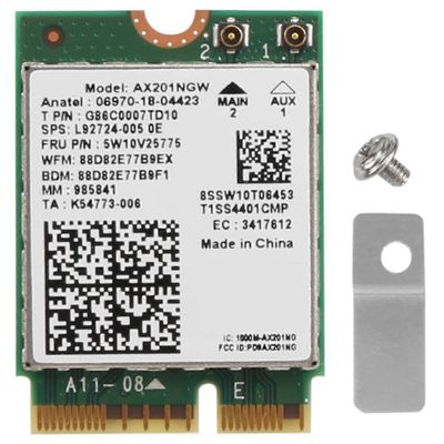 Wi-Fi 6 AX201 Bluetooth 5.0 kaksikaistaiselle 2.4G/5G langattomalle NGFF-painikkeelle E CNVi Wifi-kortti AX201NGW 2.4 Vihreä valkoinen