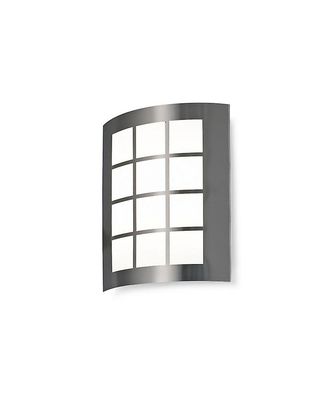 Inspired Lighting Flush Wall Lamp 216mm x 178mm med Square Grid Cover, 14W LED IP44, 4000K, rustfrit stål, Matteret Polycarbonat Diffusor